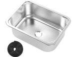 Lavandino Per Camper Quadrato 345X245X136Mm 304 In Acciaio Inox Con Scarico Da 40 Mm Per Camper, Yacht E Barca