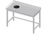 Piano Di Lavoro Senza Ripiano Di Base, 1600X700X850 Mm, Con Foro Di Scarico A Sinistra, Con Supporto, Saldato