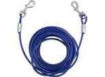 Cavo Per Cani In Filo D'acciaio Con Doppia Testa - Guinzaglio Da Campeggio Resistente Ai Morsi Per Cani Piccoli, Medi E Grandi Blu 6 Mm X 3 M