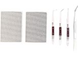 6Pcs Kit Di Saldatura Per Gioielli Per Principianti Per La Riparazione Di Piastre Di Blocco 2 Piastre In Ceramica 1 Pinza 3 Pinzette