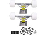 2Pcs Skateboard Camion Con 4 Ruote In Lega Di Alluminio 5 Pollici Ammortizzante Longboard Camion Per Ricambio Argento