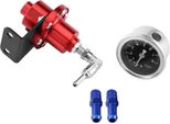 Regolatore Universale Di Pressione Carburante Fpr Regolabile In Alluminio Con Manometro Per Auto Rosso