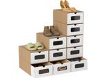 Tolletour 20X Scatole Di Scarpe Con Finestra Scatola Di Immagazzinamento Scarpe Scatola Di Immagazzinamento Impilabile Scatola Di Scarpe Scatola Di Scarpe Scatola Per Tutti Gli Usi Marrone / Bianco