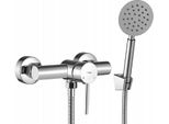 Elegante Miscelatore A Parete Cromato Con Set Per Doccia A Pioggia E Miscelatore Monocomando, Acciaio Inox