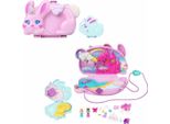 Cofanetto Polly Pocket 2-In-1 Bunny Fun, Playset Tascabile Portatile Con 2 Bambole E 12 Accessori, Compresi Gli Animali