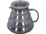Server Da Caffè In Vetro Elettroplaccato Grigio A Righe Caraffa Da Caffè Caffettiera Manuale Con Filtro A Goccia 700Ml 8,4 X 14Cm
