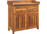 Vidaxl Armadio Da Giardino Marrone 78 X 36,5 X 78 Cm In Legno Massiccio Di Acacia