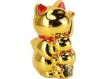 Solare Braccio Ondeggiante Fortune Cat 4.5In Lucky Cat Mano Ondeggiante Ornamento Sorridente Cinese Fengshui Ricchezza Desktop Decor Per Cruscotto Del Negozio