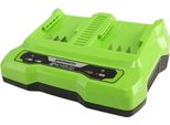 Caricabatterie Doppio Greenworks 24V 4A G24X2UC4 (Senza Batteria)