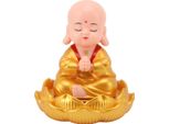 Piccoli Ornamenti Monk Carino Monk Auto Interni Display Decorazione Luce Energia Sensing Decorazioni Per Auto Cruscotto Casa Oro Vestiti
