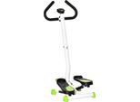 Stepper Fitness Swing Stepper Con Schermo Lcd E Maniglia Home Trainer Per Casa Fino A 100 Kg Acciaio Abs Verde 55 X 44 X 108 Cm