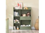 Sobuy Scaffale Per Bambini Scaffale Montessori Per La Cameretta Dei Bambini Con 5 Scomparti Aperti Scaffale Per Bambini Per Riporre I Giocattoli Verde 80X104X34 Cm KMB55-K-GR