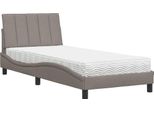 Syfax™ Letto Con Materasso Hanko Tortora 90X190 Cm In Tessuto