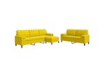 Syfax™ Set Di Divani 3 Pz Con Cuscini E Rinforzi Giallo In Velluto