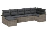 Syfax™ Set Divano Da Giardino Con Cuscino 7 Pcs Grigio Polyrattan
