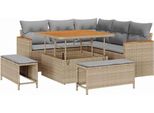 Syfax™ Set Divano Da Giardino 8 Pcs Beige Polyrattan
