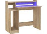 Syfax™ Scrivania Con Luci Led Rovere Sonoma 97X45X90 Cm In Multistrato