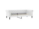 Syfax™ Letto Da Giorno Bianco 100X200 Cm In Pelle Finta