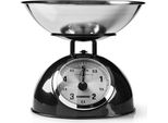 Bilancia Da Cucina Analogica, Metallo, Capacità 5 Kg, Nera