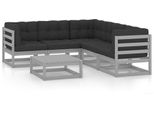 Syfax™ Set Divani Da Giardino 6 Pz Con Cuscini Legno Massello Pino