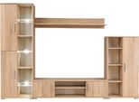 Syfax™ Parete Attrezzata Porta Tv Con Luci Led Rovere Sonoma