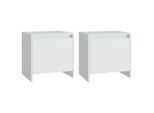 Syfax™ Comodini 2 Pz Bianchi 45X34X44,5 Cm In Truciolato