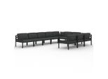 Syfax™ Set Divani Da Giardino 10 Pz Con Cuscini In Alluminio Antracite