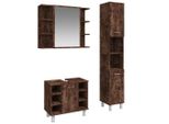 Syfax™ Set Mobili Da Bagno 3 Pz Rovere Fumo In Legno Multistrato