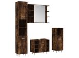 Syfax™ Set Mobili Da Bagno 4 Pz Rovere Fumo In Legno Multistrato