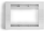 Dmora Parete Attrezzata Sadali 216X30.4X158.6H Cm Bianco Lucido, 7 Ripiani Cassetti