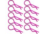 10Pcs Rc Car Shell Clip Rshape Metallo Corpo Clip Perni Per 1/5 1/6 1/8 1/10 Rc Car (Viola)