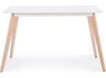 Tavolo Michelangelo 120 X 80 X 74 Cm Mdf Faggio Bianco Naturale