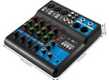 Mixer Audio, 5 Canali, Connettività Bluetooth, Nero