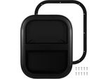 Finestra Scorrevole Verticale Per Camper Con Angoli Arrotondati, Finestra Resistente Ai Raggi Uv In Lega Di Alluminio Nera Con Zanzariera Rimovibile Per Camper, Spessore Parete 38-43 Mm/1,5-1,7 Pollici