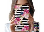 Custodia Per Huawei Mate 20 Lite - Motivo Floreale A Strisce Bianche E Nere