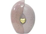 Urna A Cuore Unica - 3 Litri - Urna In Metallo Fatta A Mano Per Ceneri Umane E Animali - Urna Decorativa - Cuore Rosa