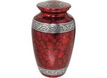 Urna Xxl In Metallo - 3,5 Litri - Per Ceneri Umane E Animali - Elegante Urna Decorativa Rossa