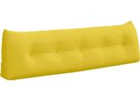 Vidaxl Cuscino Per Lo Schienale Giallo Chiaro 160 X 24 X 50 Cm Tessuto
