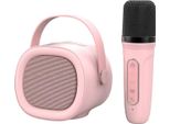 Inf Altoparlante Karaoke Portatile Bluetooth 5.3 Con Microfono Wireless, Hifi Rosa