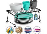 Vilde | Scaffale Da Cucina In Metallo - Nero - 36X22 Cm - Ausilio Per Impilare - Portaspezie - Organizzatore Da Cucina