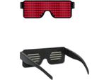 Inf Occhiali Led Luminosi Ricaricabili Usb Con 10 Motivi Dinamici Per Feste Rosso