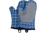Inf Guanti Da Forno Quadrati In Silicone: Resistenti Al Calore, Antiscivolo (1 Paio) Blu