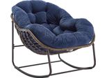 Sedia A Dondolo In Rattan Per Esterni Sweiko, Sedile Oscillante Imbottito Con Schienale Per Ingresso, Soggiorno, Patio, Giardino