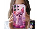 Custodia Per Motorola Edge 50 Pro - Chihuahua Carino Su Sfondo Rosa Con Fiori