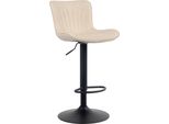 Sgabello Da Bar - Sgabello Da Passeggio - Elevato Comfort Di Seduta, Regolabile, Robusto E Di Classe | Colore: Crema | Materiale: Pelle Finta