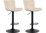 Set Di 2 Sgabelli Da Bar - Sgabello Da Bar - Elevato Comfort Di Seduta E Regolabile | Colore: Crema | Materiale: Pelle Finta