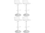 Set Di 4 Sgabelli Da Bar - Sgabelli Alti, Altezza Della Seduta Regolabile E Schienale Confortevole | Colore: Bianco