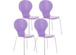 4X Sedia Ergonomica Impilabile - Sedia Per Visitatori - Design Salvaspazio | Colore: Viola