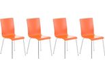 Set Di 4 Sedie Per Visitatori - Sedie Da Attesa - Comfort Ergonomico | Colore: Arancione