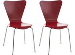 2X Sedie Ergonomiche Per Visitatori - Sedie Da Attesa - Seduta Confortevole, Design Impilabile | Colore: Rosso